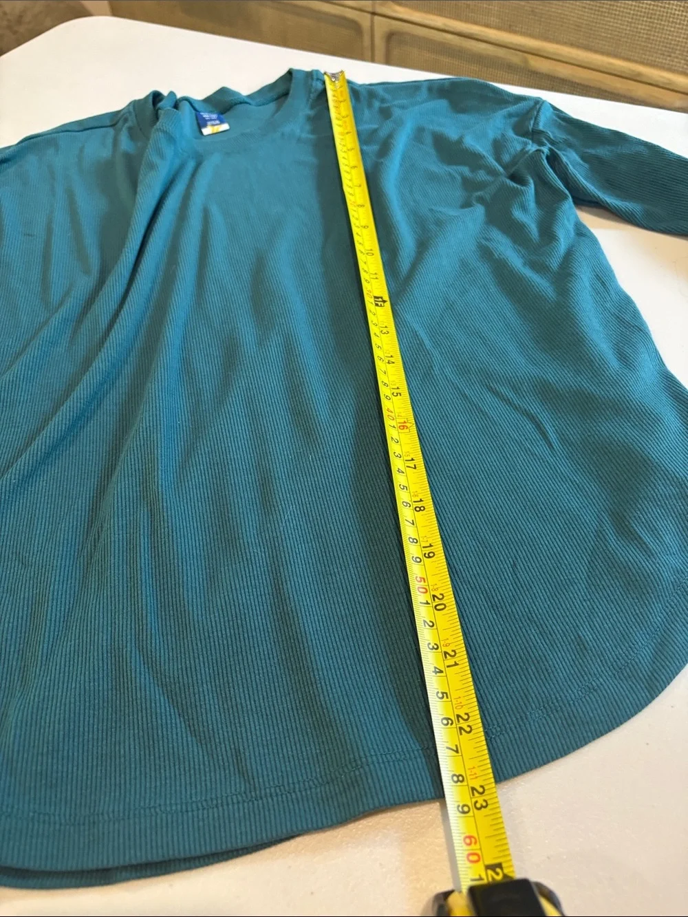 Old Navy - Girls ultralite. long sleeve ribbed t-shirt. Size XXL (18) Green teal